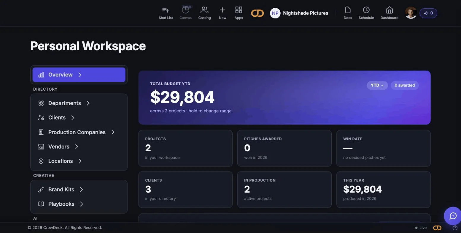 Personal workspace on desktop